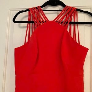 Red Halston jumpsuit